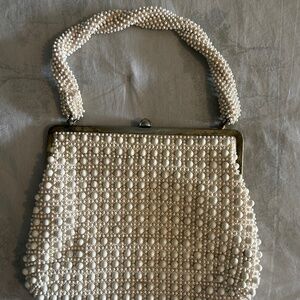 Vintage white beaded purse